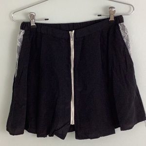 PENCY Black Silk Mini Skirt